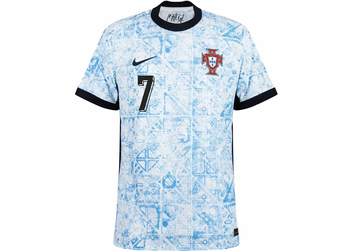 Мужская футболка с принтом ADV Authentic Nike Portugal 2024/25 Ronaldo Match Away, Sail University Blue Pitch Blue