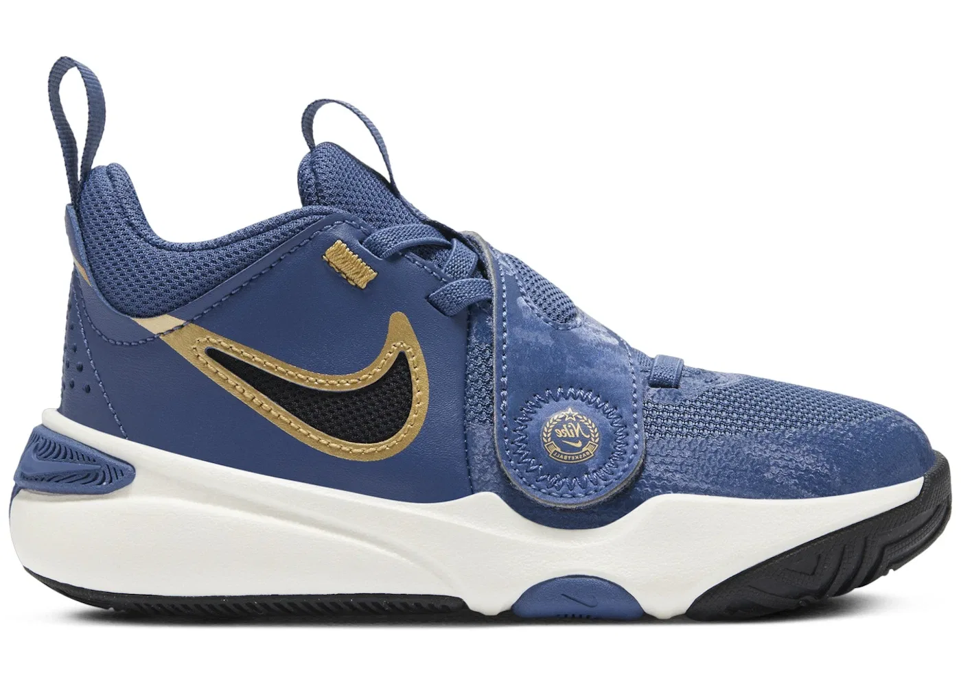 Детские кроссовки для мальчиков Nike Team Hustle D 11 Nike, Mystic Navy/Pale Ivory/Metallic Gold/Black