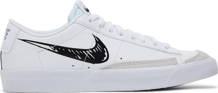 

Кроссовки Nike Blazer Low '77 GS 'Sketch - White Black', белый