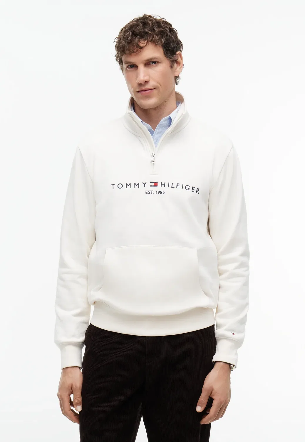 Свитер с высоким воротником и логотипом Tommy Hilfiger, Ivory Petal