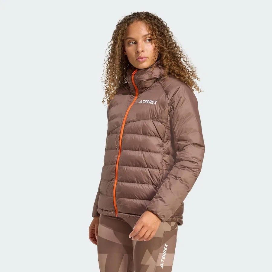 Женский утепленный пуховый горнолыжный пуховик с капюшоном Terrex Xperior ClimaWarm+ Down Hooded Jacket adidas, Фиолетовый