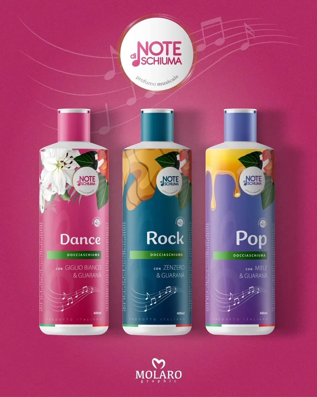 Гель для душа Musical Fragrance Foam Notes, FTG PARAPHARMA, набор 3 шт., 1200 мл, Aquatic — фото 4