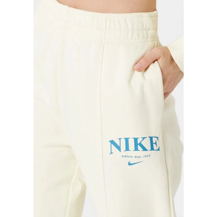 Спортивные брюки с эластичным поясом и шнурком Nike Sportswear Essentials Collection, Кремовый — фото 3