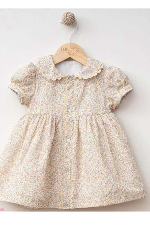 Детское платье для девочек хлопковое Flower baby girl dress Mayakids, Beige