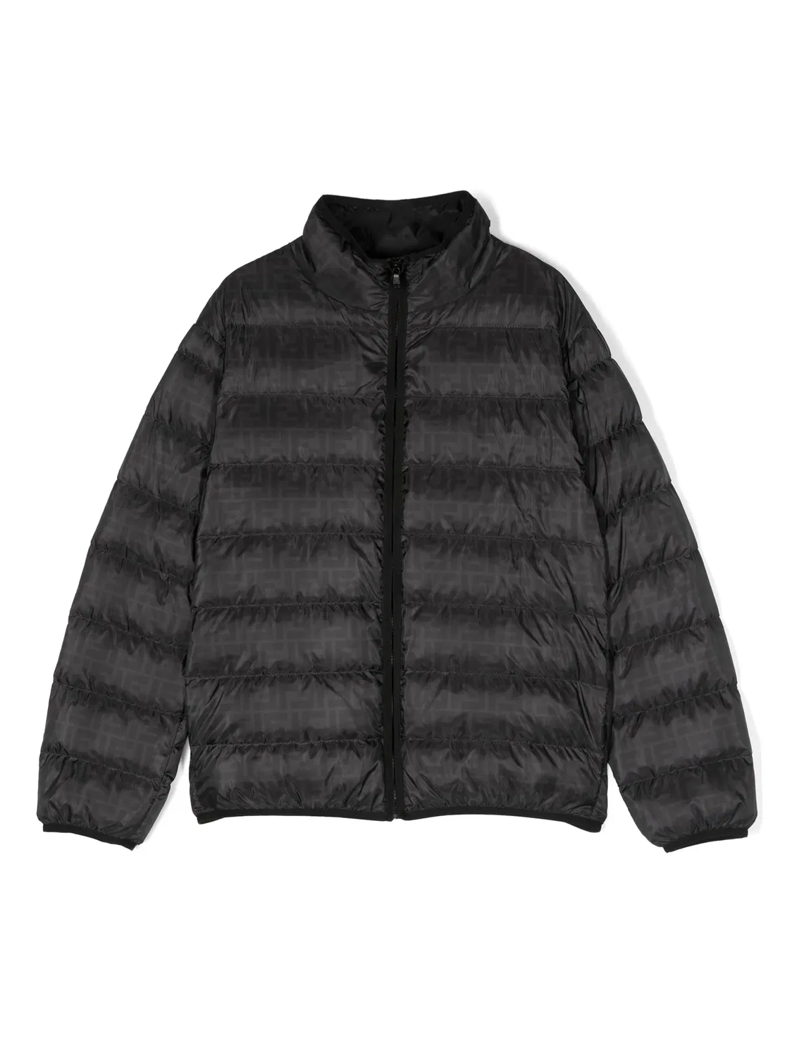 Пуховик с мотивацией FF FENDI, черный