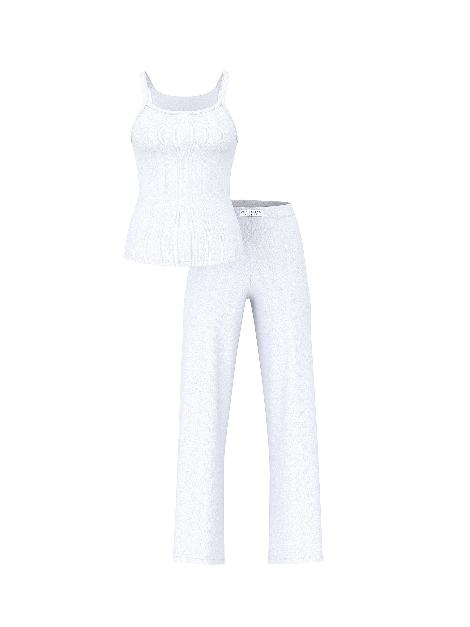

Комплект брюки и топ Victoria's Secret Heart Pointelle, белый