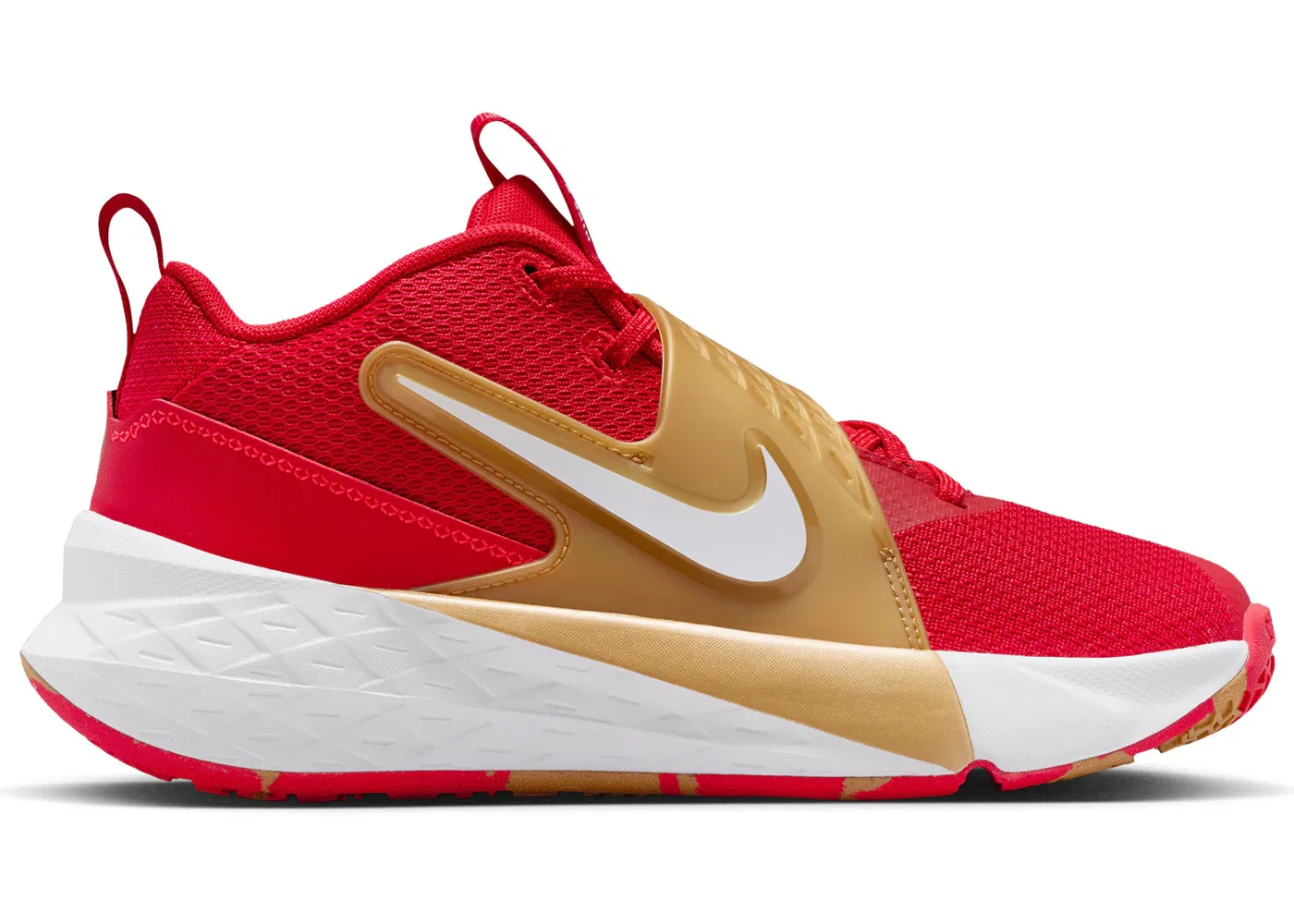 Детские кроссовки для мальчиков Nike Team Hustle D 12 Nike, University Red/Metallic Gold/Bright Crimson/White
