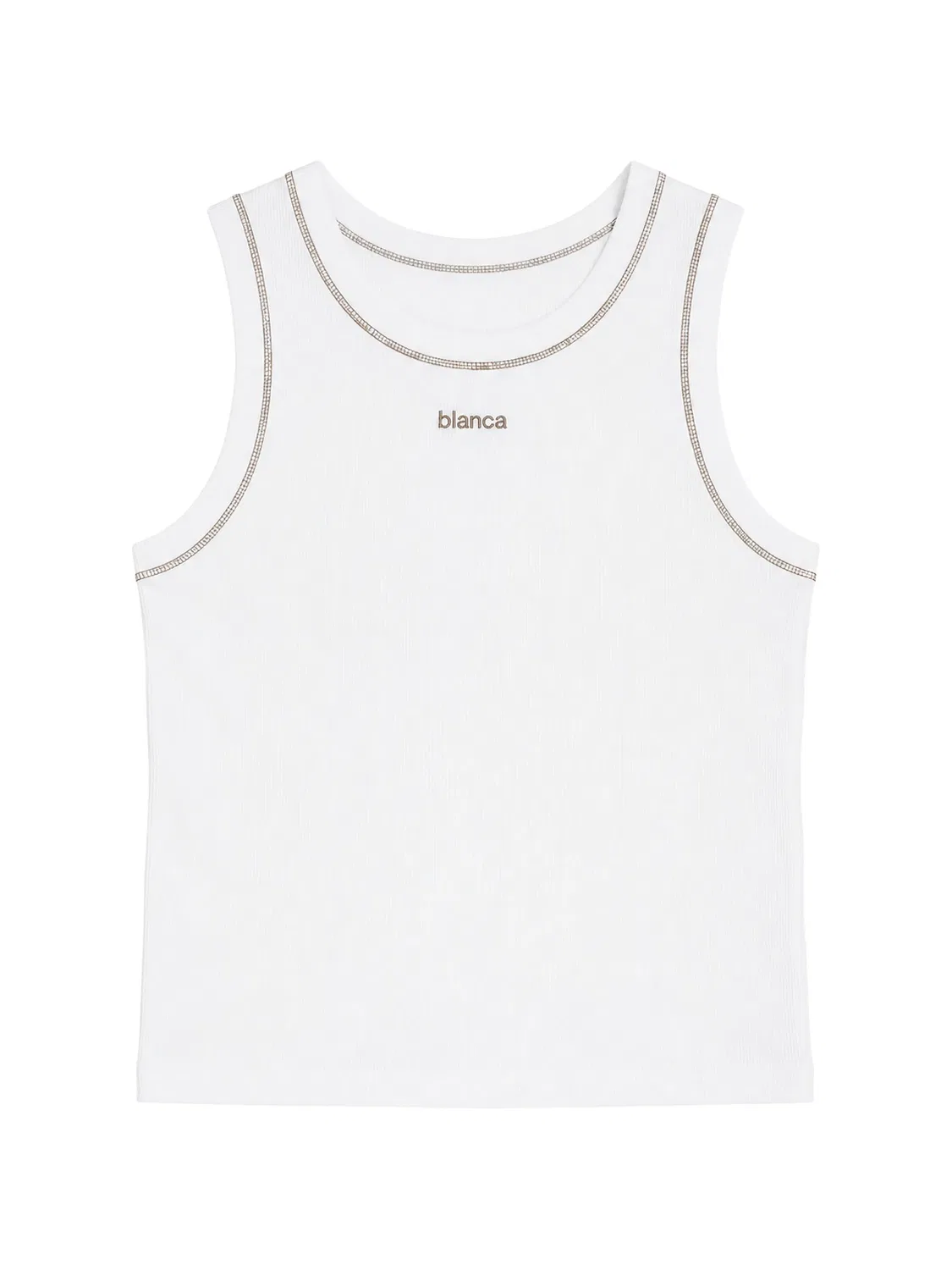 Топ в рубчик с вышитым логотипом Blanca Sport Kids, белый