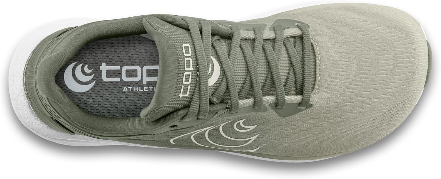 Мужские кроссовки Topo Athletic Phantom 4, легкие и удобные с перепадом высоты 5 мм, для бега по шоссе, спортивная обувь для бега по дороге, белый/хаки — фото 4