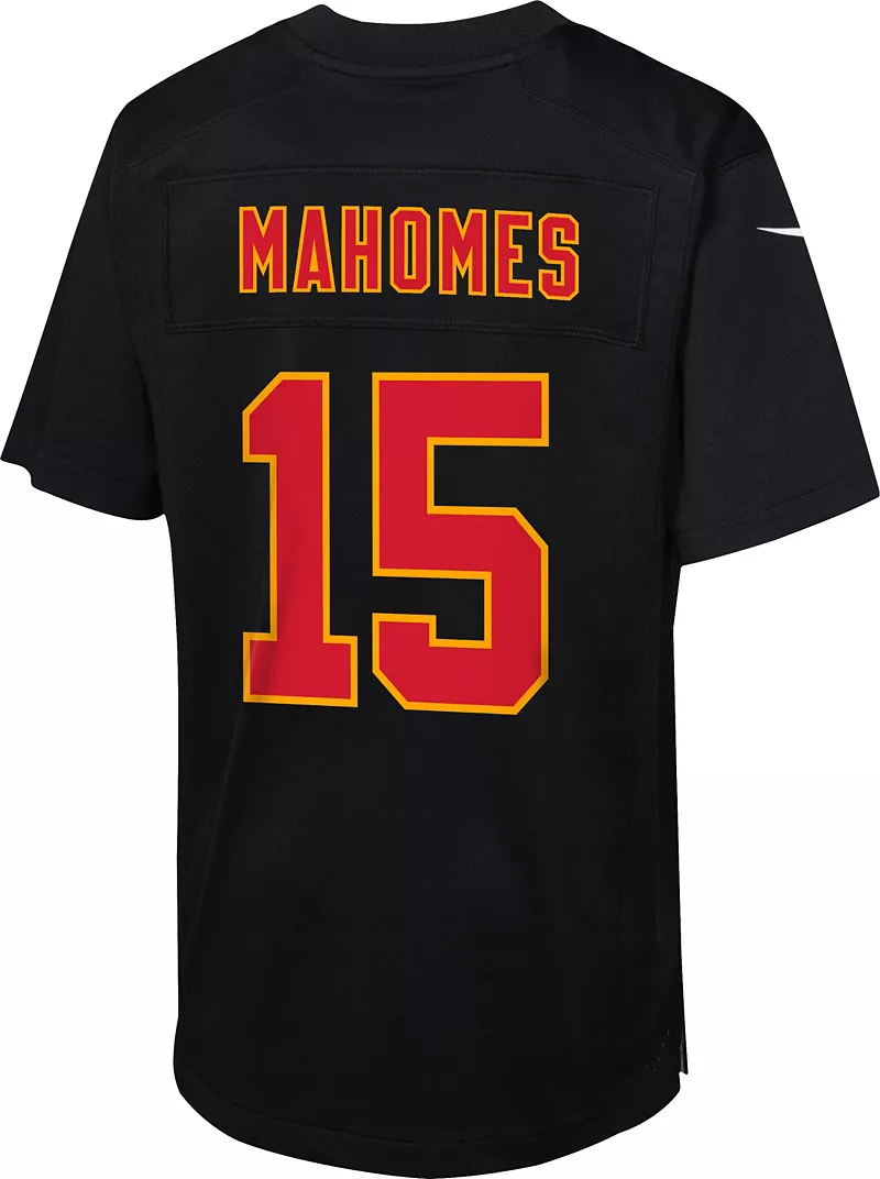 Черная игровая майка Nike Youth Kansas City Chiefs Патрика Махоумса № 15 — фото 2