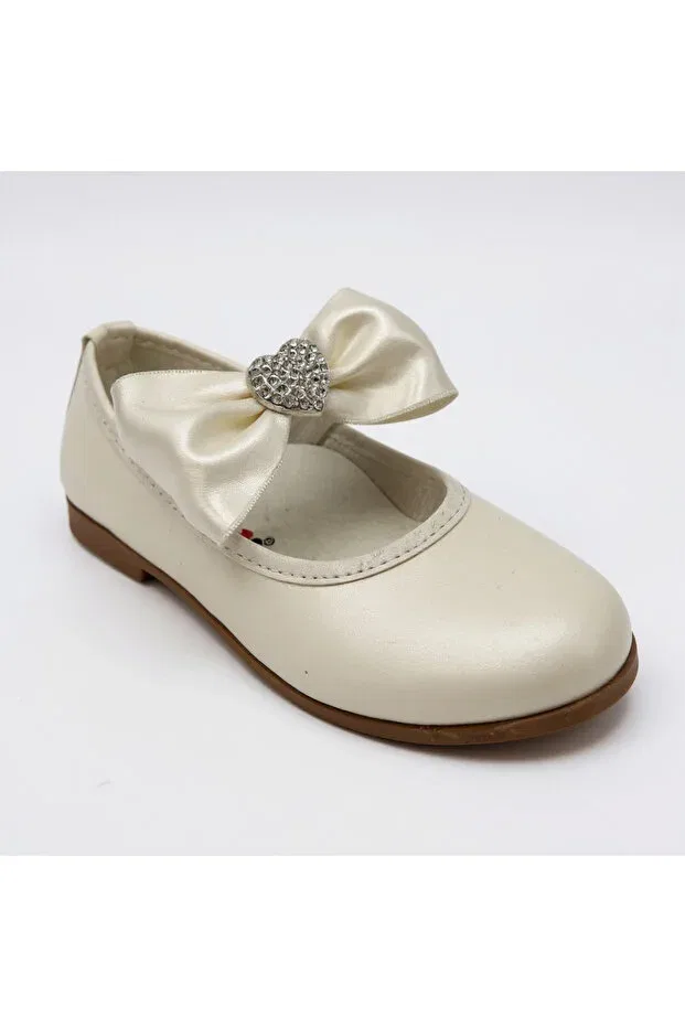 Детские балетки для девочек с ортопедической стелькой Heart-Shaped Tekiner, Cream