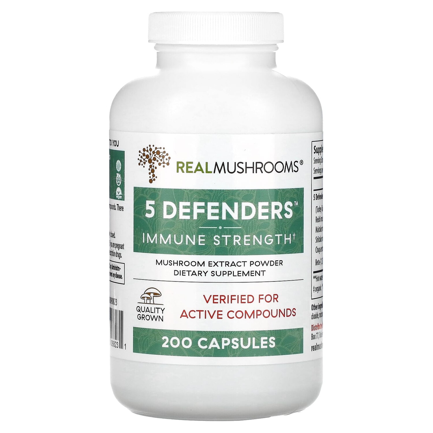 

Порошок Real Mushrooms с экстрактом грибов, 200 капсул
