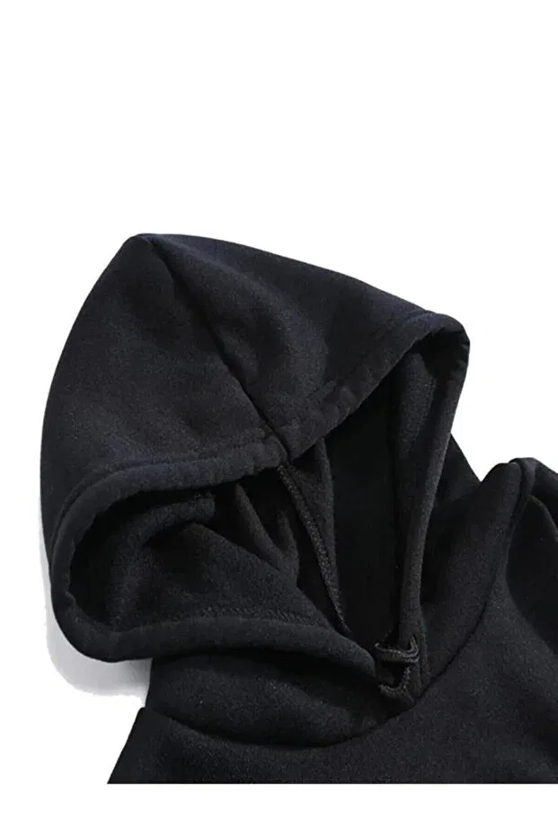 Детская толстовка для девочек с принтом Straykids band printed hooded pocket sweatshirt with 3 threads Magors, Black — фото 3