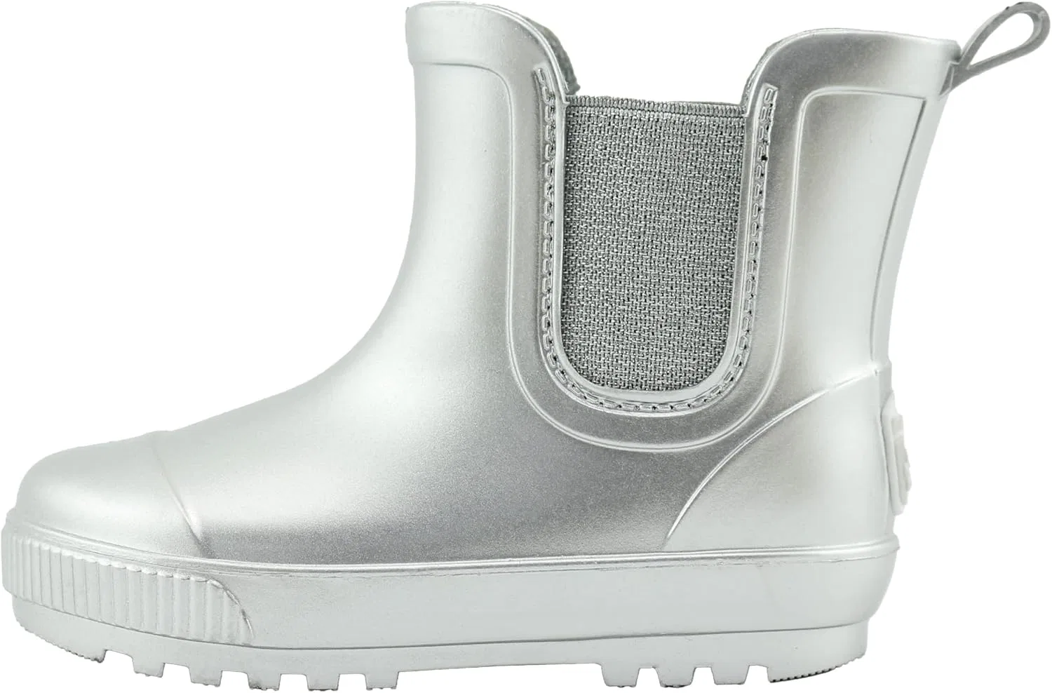 Детские резиновые сапоги Chelsea с принтом BEARPAW, Silver Metallic — фото 3