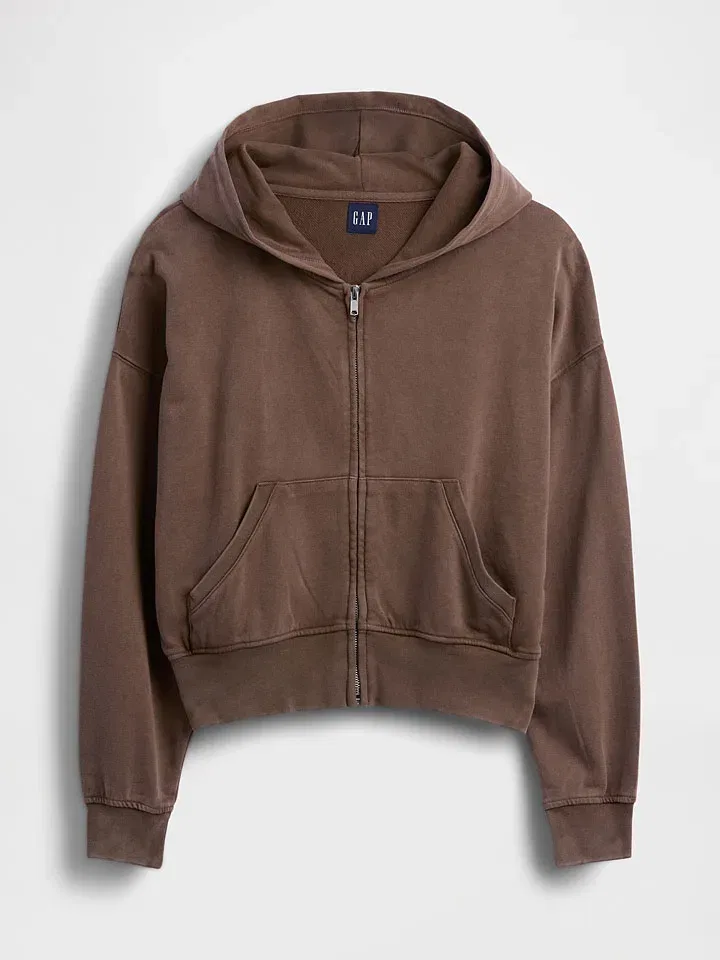 Женская свободная спортивная куртка с капюшоном GAP, Brown — фото 3