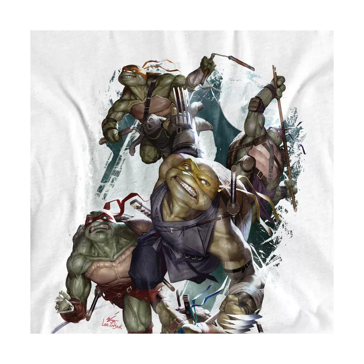 Детская футболка с принтом Teenage Mutant Ninja Turtles IDW Night Sky Cover, Teenage Mutant Ninja Turtles, White — фото 3