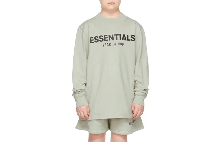 Детская футболка с принтом FW21 T Shirt Fear Of God Essentials, Concrete