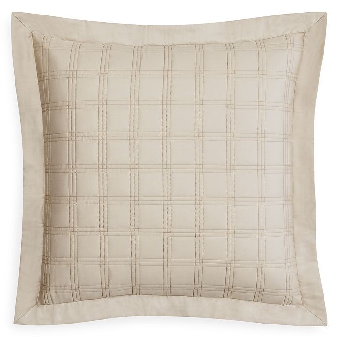 

Подушка Block Quilted Euro Sham Home Treasures, коричневый/бежевый