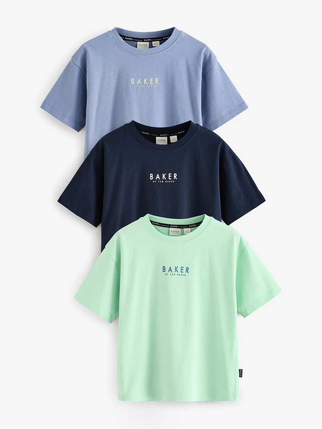 Набор футболок Baker by Ted Baker 3 Pack, синий/зеленый/темно-синий