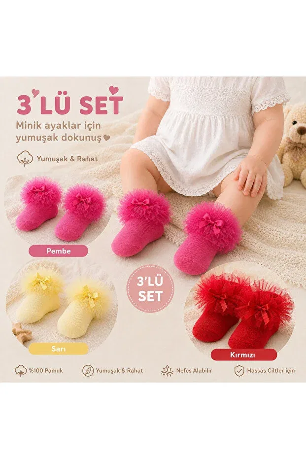 Детский комплект носков для девочек с принтом Minimissbaby, Yellow