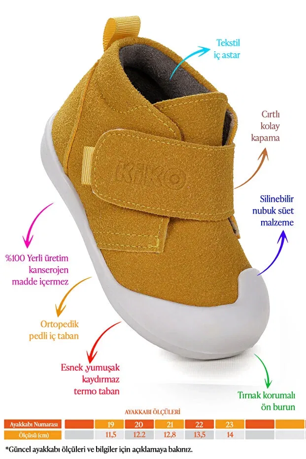 Детские ботинки для девочек на низком каблуке Winnie Kiko Kids, Yellow — фото 2