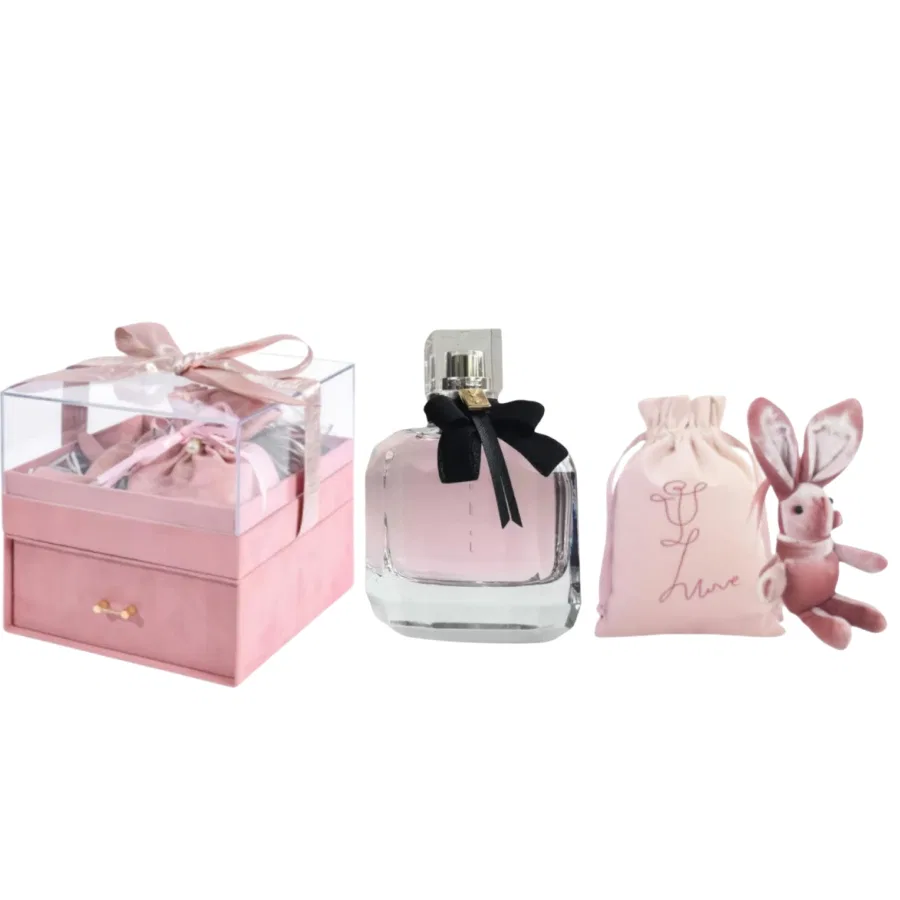 Парфюмерный набор Yves Saint Laurent, Reverse Paris, 90 мл, с кроликом и косметичкой, Black