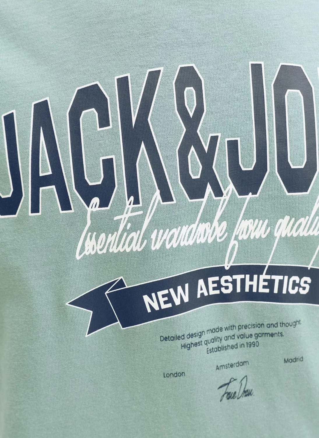 Футболка с принтом с коротким рукавом JJELOGO Jack & Jones Junior, синий — фото 4