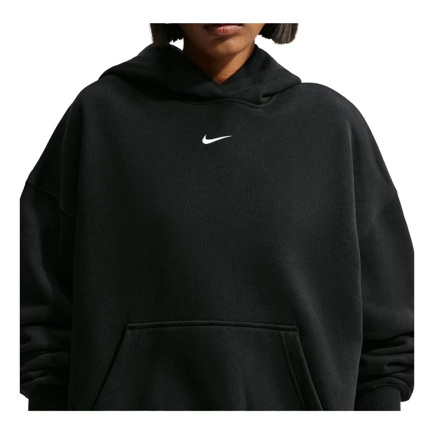 Женское худи Studio Fleece Medium Weight Hoodie 'Total Black Sail' Nike, Total Black/Sail
