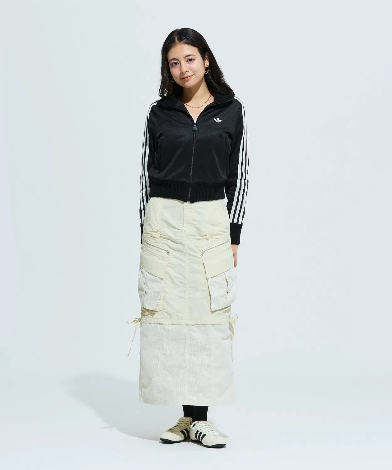 Женский трек-топ с вязаным кружевом Firebird Adidas, Black — фото 2