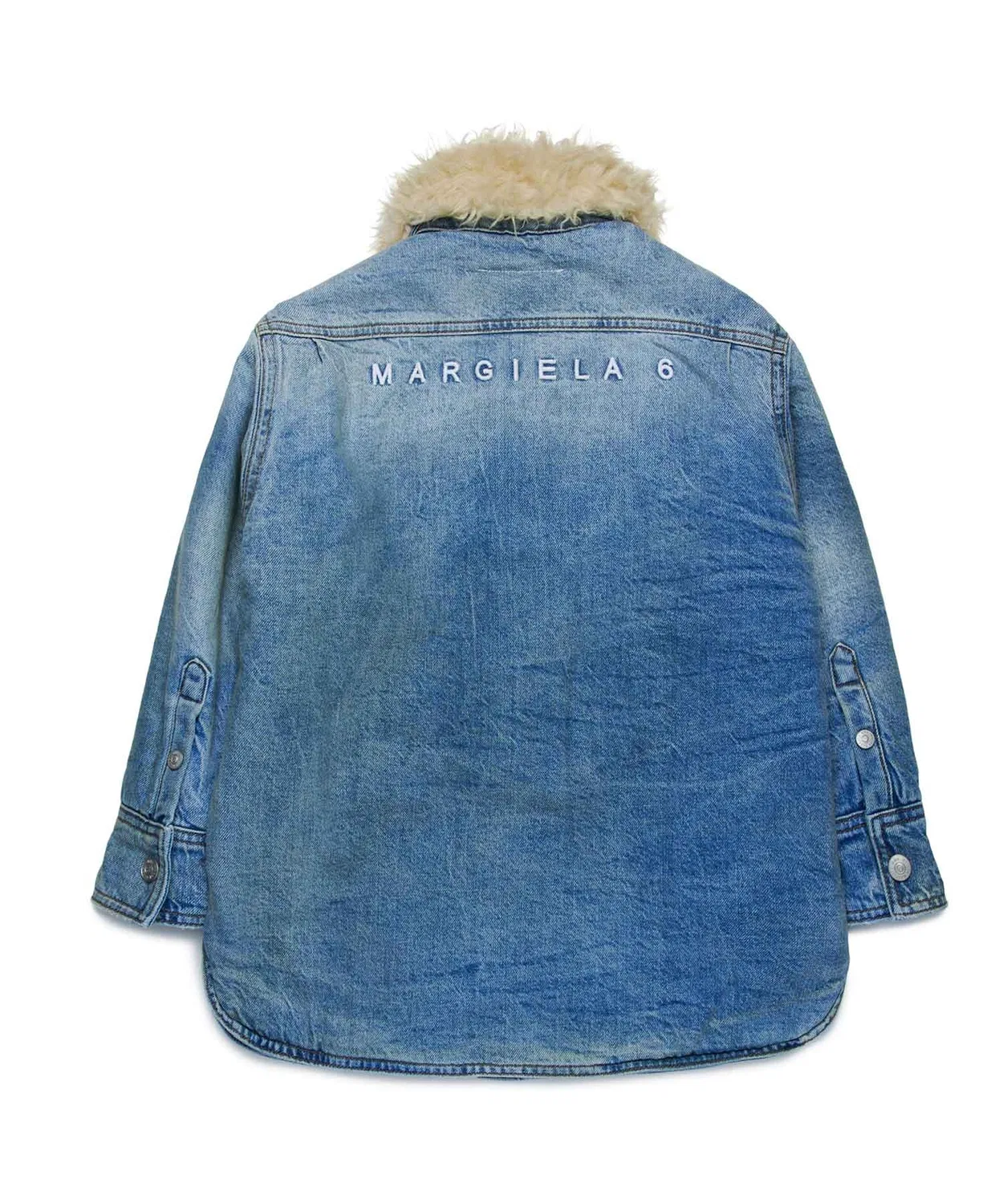 Детский джинсовый жакет с принтом MM6 Maison Margiela, Indigo Blue — фото 4