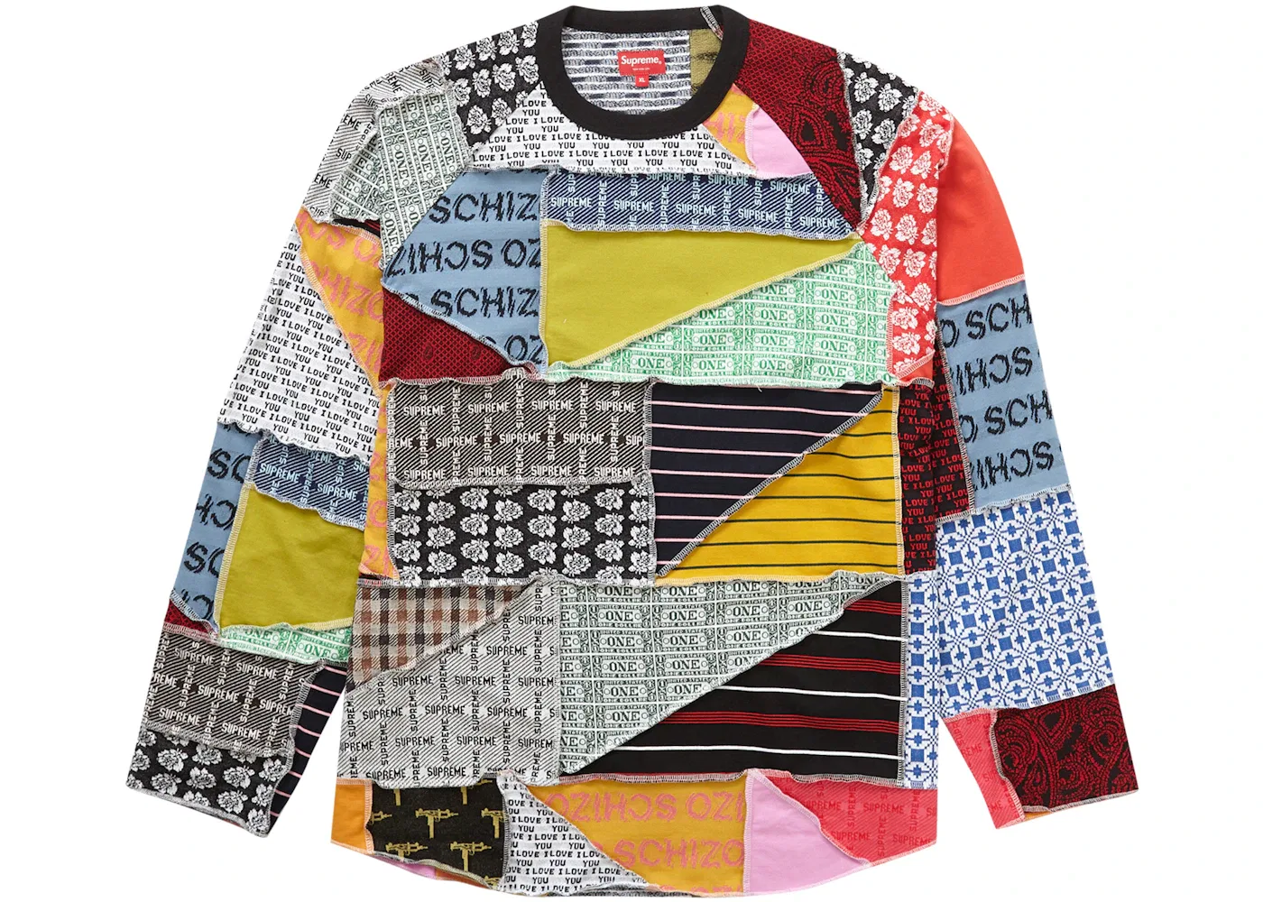 Мужской топ с принтом пэчворк Supreme Patchwork Jacquard L/S, мультиколор