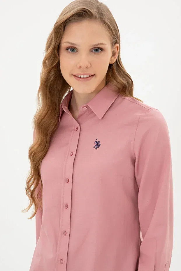 Женская рубашка с длинным рукавом U.S. Polo Assn., Orchid — фото 2