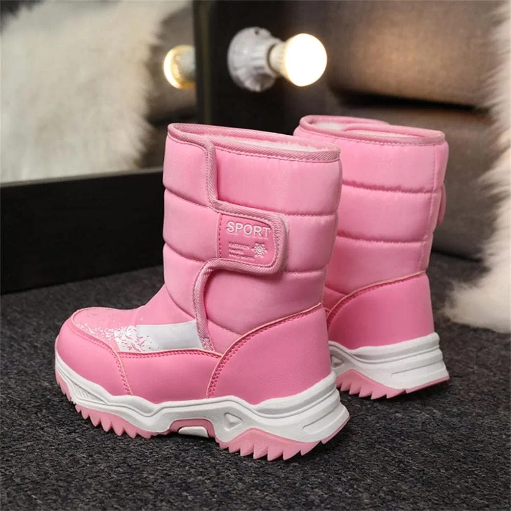Детские зимние ботинки с флисовой подкладкой High-Top Boots GEXECEUSS, Pink — фото 3