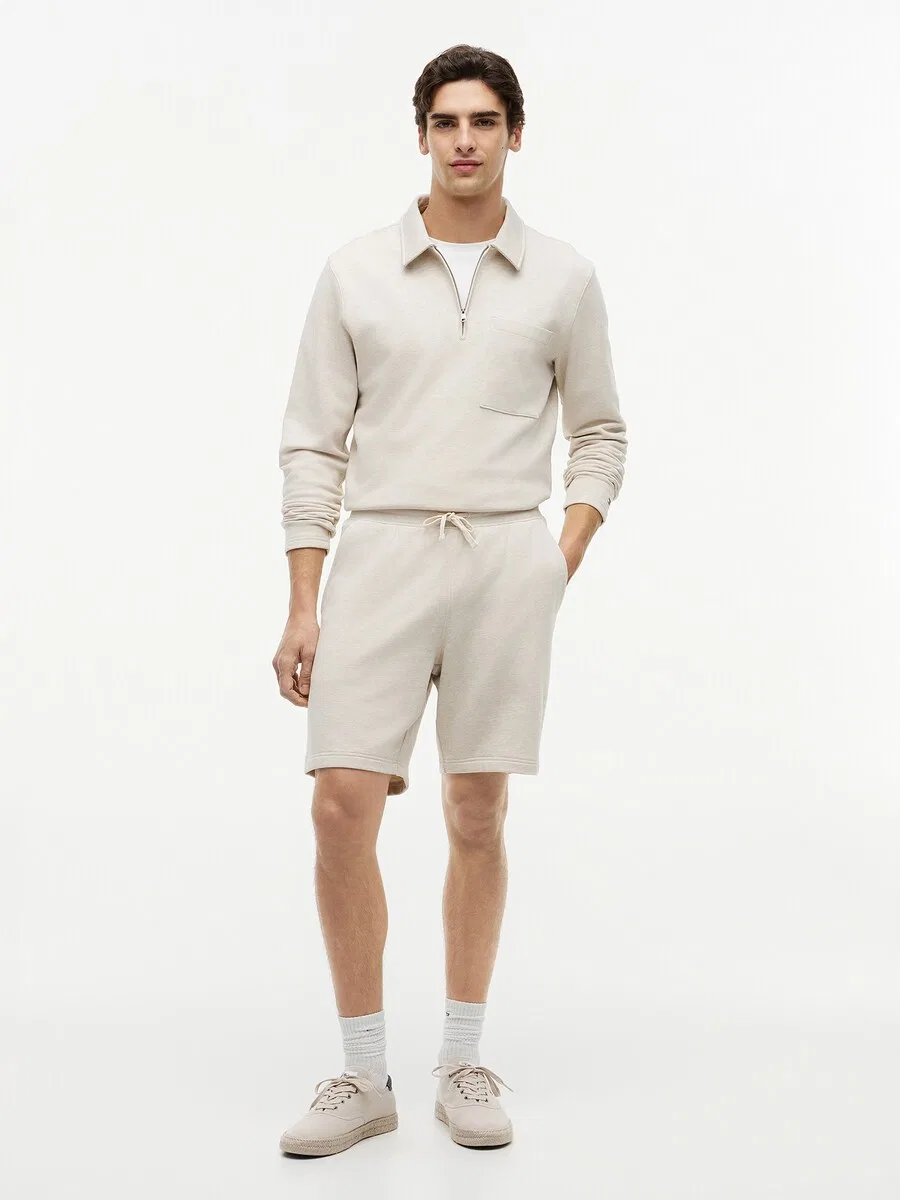 Шорты TOMMY HILFIGER Regular Pants 'Flag Embroidery Sweat' кремового цвета — фото 4