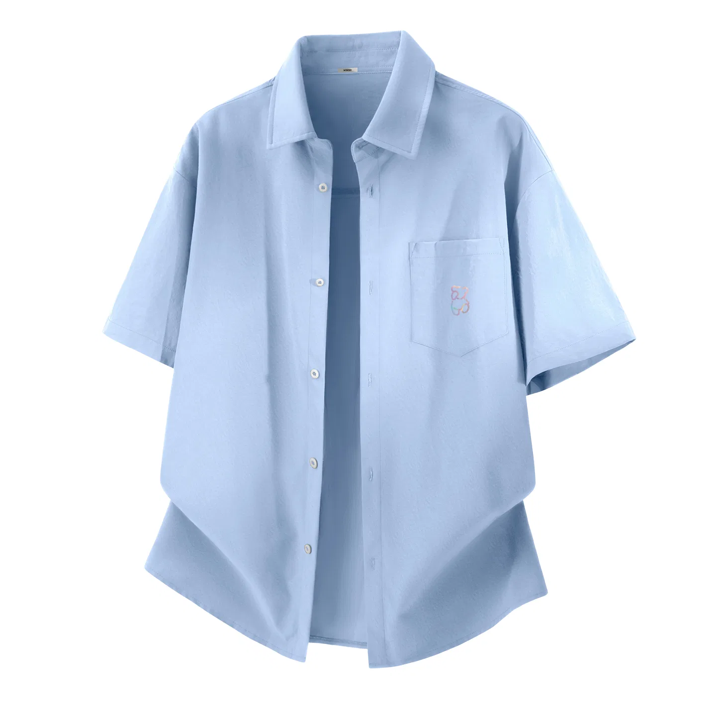 Детская рубашка с принтом Медведь MINISO, Light Blue