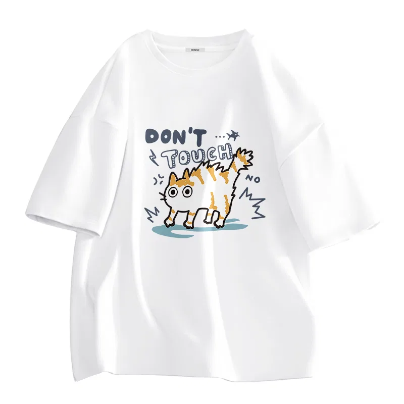 Детская футболка с круглым вырезом Kitten Warning MINISO, Dark Gray — фото 3