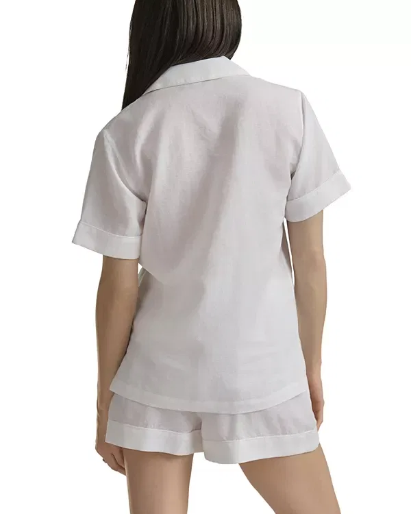 Женская пижама с коротким рукавом из льна и хлопка Linen & cotton short sleeve pajama set Polo Ralph Lauren, White Cloud — фото 2