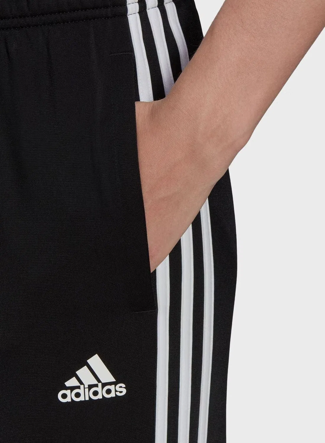 Брюки спортивные зауженные с 3 полосками Adidas, черный — фото 3