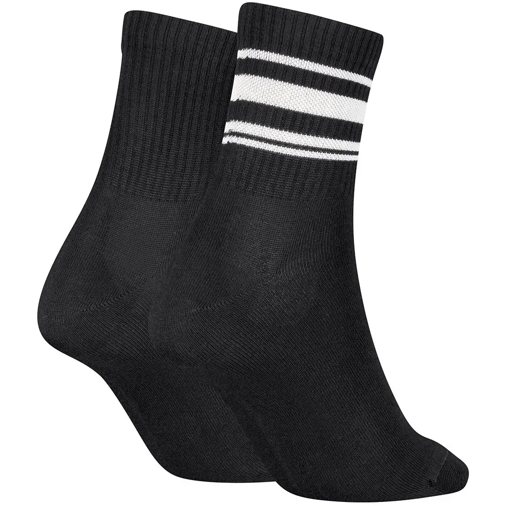 Женские хлопковые носки с усиленной пяткой и мыском Calvin klein Sport Stripe, Black — фото 2