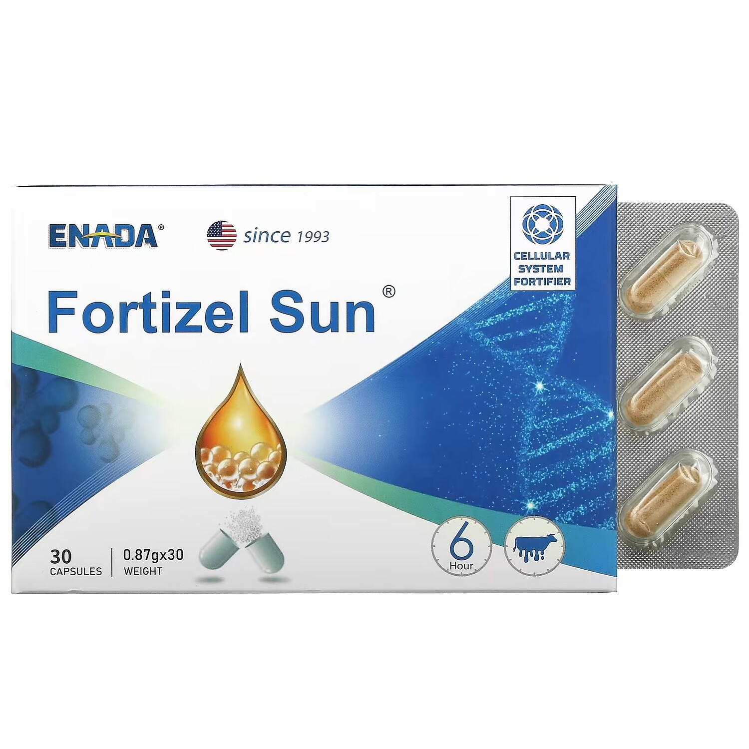 

ENADA Fortizel Sun укрепляющее средство для клеточной системы, 30 капсул