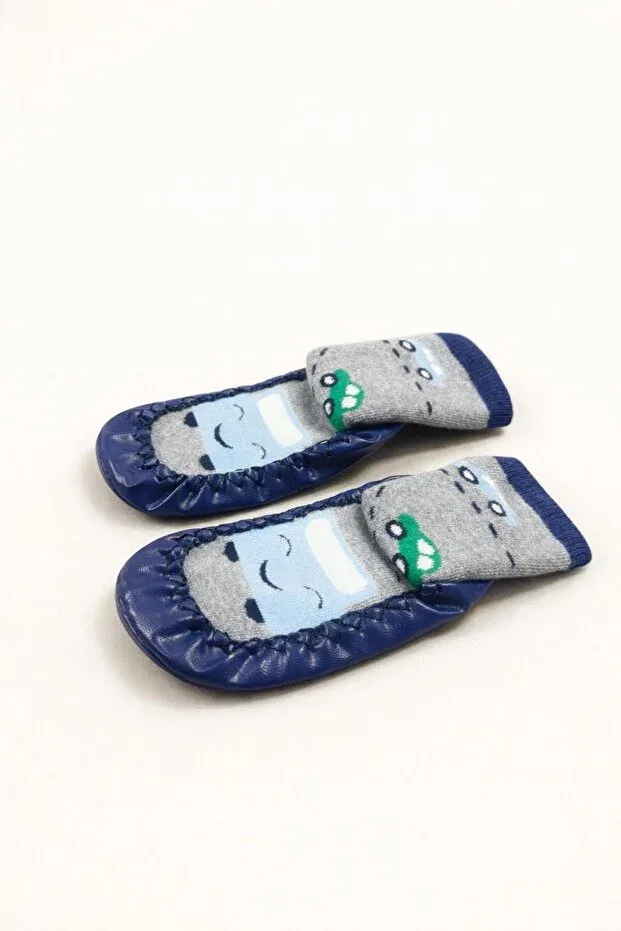 Детские носки для малышей из кожи с принтом Basics Numix Baby Kids, Navy Blue — фото 4