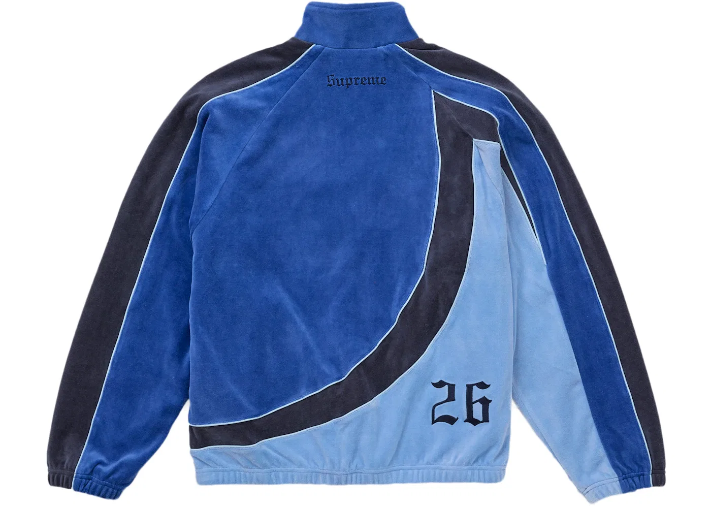 Мужская куртка на молнии из велюра Supreme Umbro Velour Track Jacket, синий — фото 3
