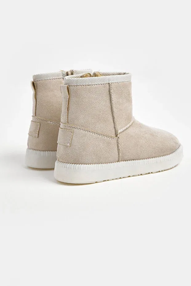 Детские ботинки для девочек с мехом Tonny Black, Beige — фото 3