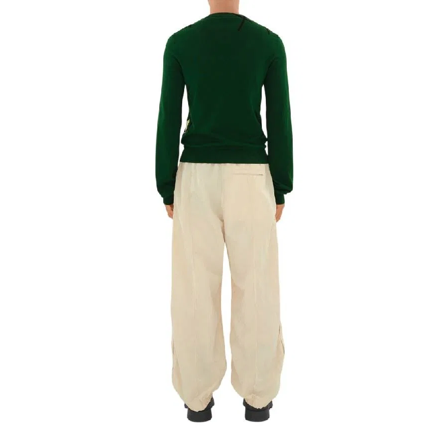 Свитер из хлопка с ромбовидным узором Argyle Crewneck Cotton Sweater Burberry, Ivy — фото 4