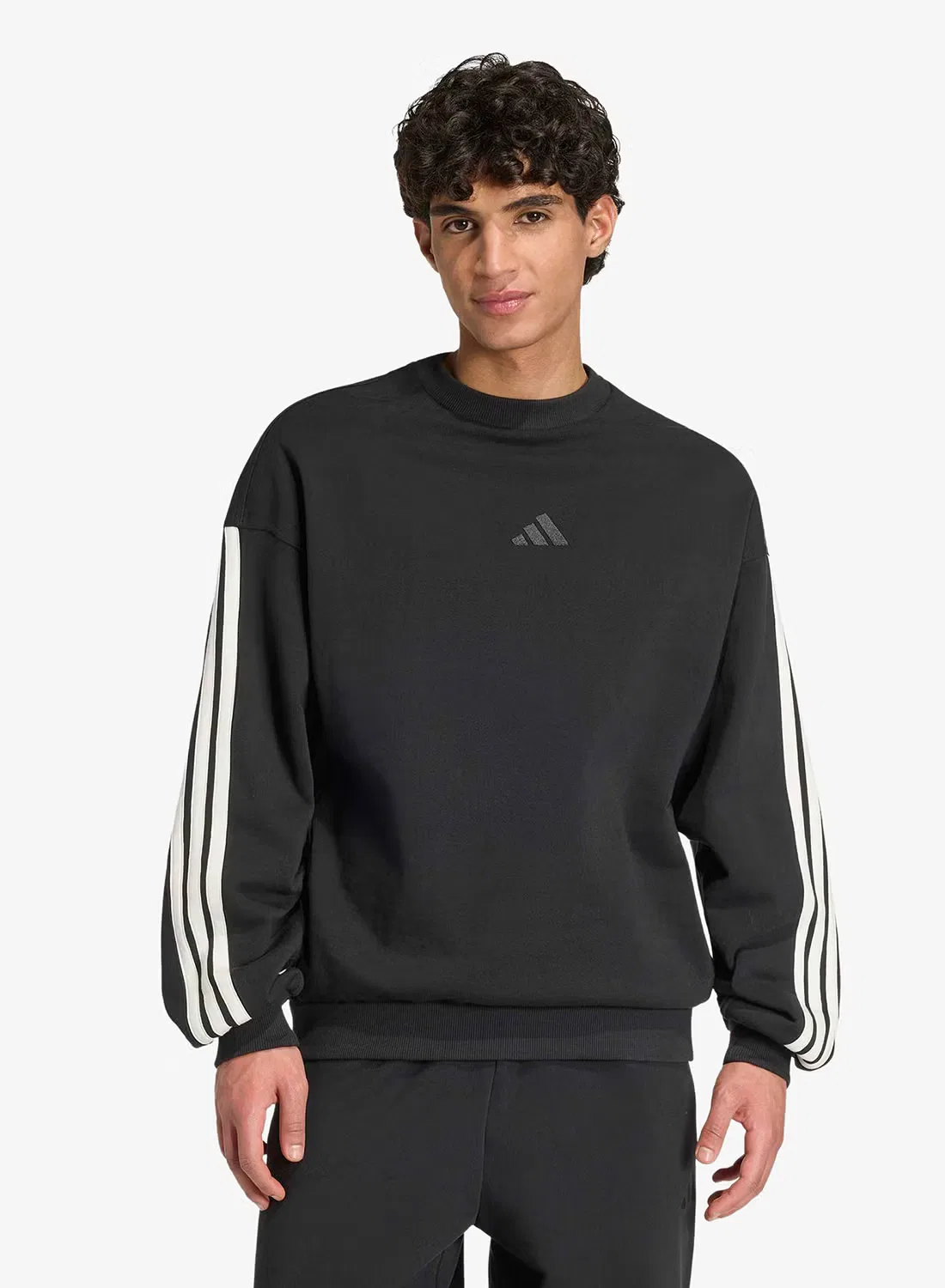 Свитшот с длинным рукавом 3-Stripes Adidas, черный