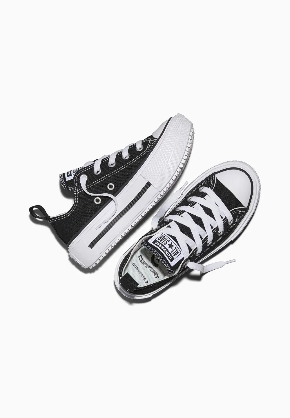 Низкие кеды Chuck Taylor All Star Lift Double Stack Platform унисекс - кроссовки Converse, Black White Egret — фото 3