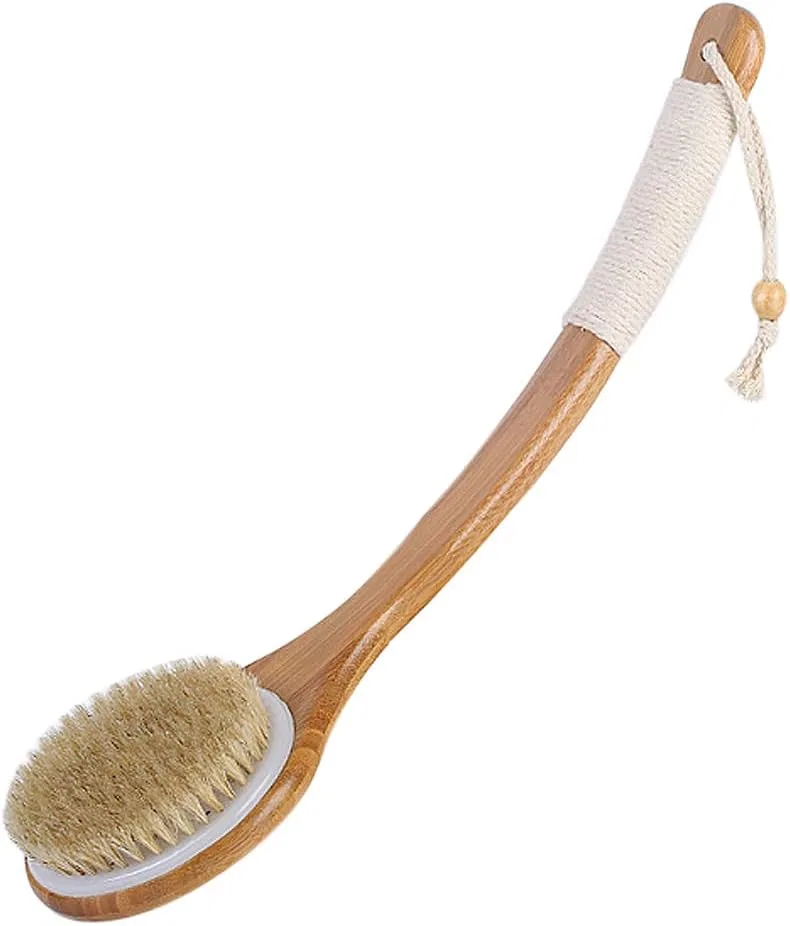 Щетка для тела с длинной ручкой, Runxingfu, 40x10.8 см, Beige