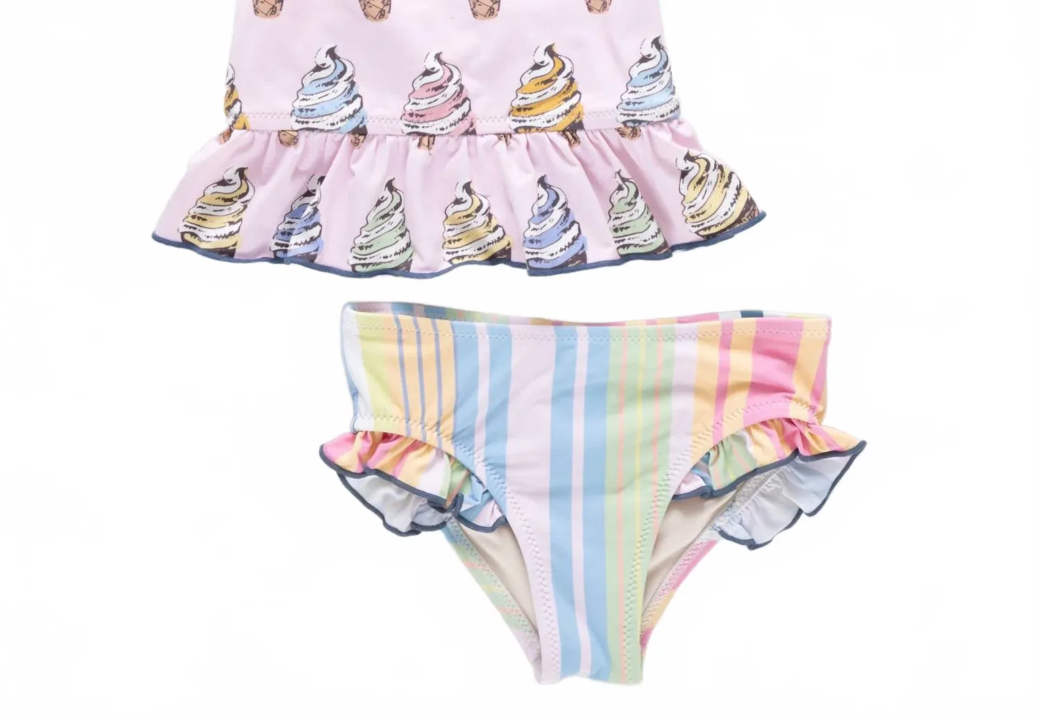 Детский раздельный купальник танкини с принтом Joy Tankini Pink Chicken, Pink Soft Serve