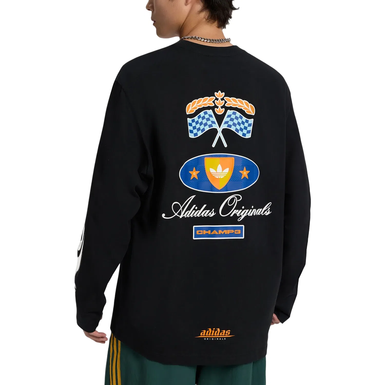Мужская футболка RAC LS T-Shirt Asia Sizing 'Black' adidas, черный — фото 3