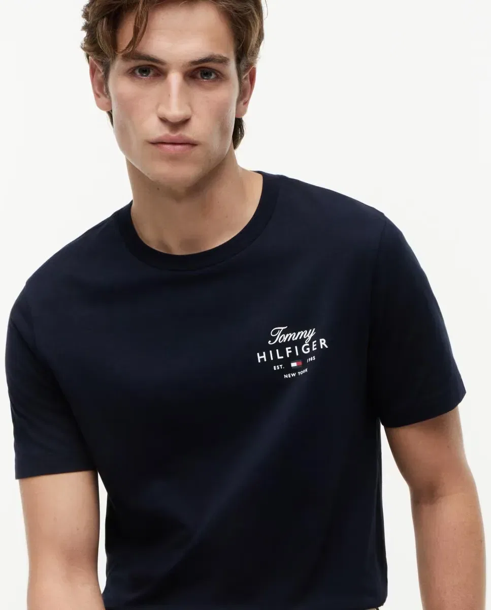 Мужская футболка с коротким рукавом с логотипом Tommy Hilfiger, Azul Marino — фото 3